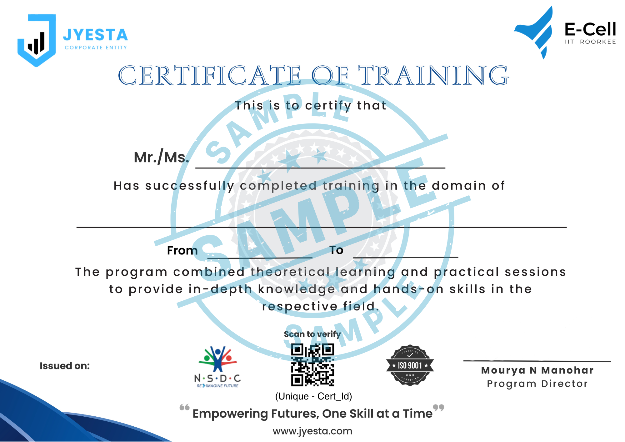 Jyesta Certificate
